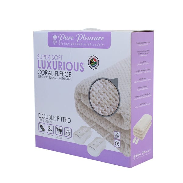 PURE PLEASURE ELECTRIC BLANKET Pure Pleasure Full Fitted Coral Fleece Electric Blanket (6561958789209)