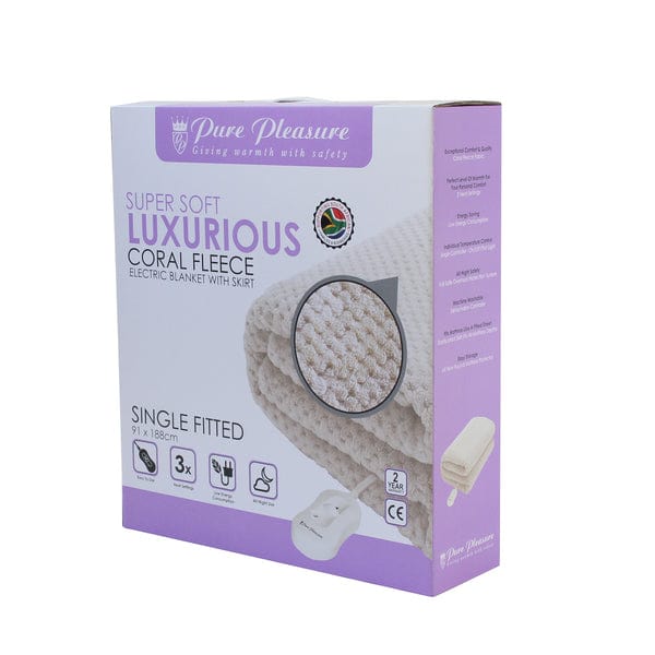 PURE PLEASURE ELECTRIC BLANKET Pure Pleasure Full Fitted Coral Fleece Electric Blanket (6561958789209)