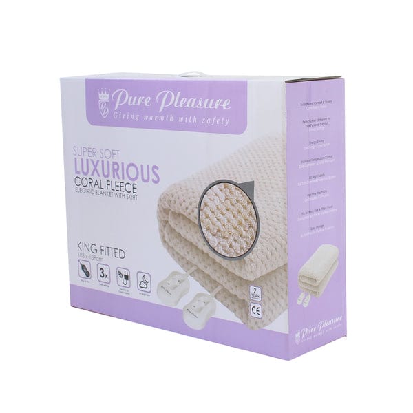 PURE PLEASURE ELECTRIC BLANKET Pure Pleasure Full Fitted Coral Fleece Electric Blanket (6561958789209)