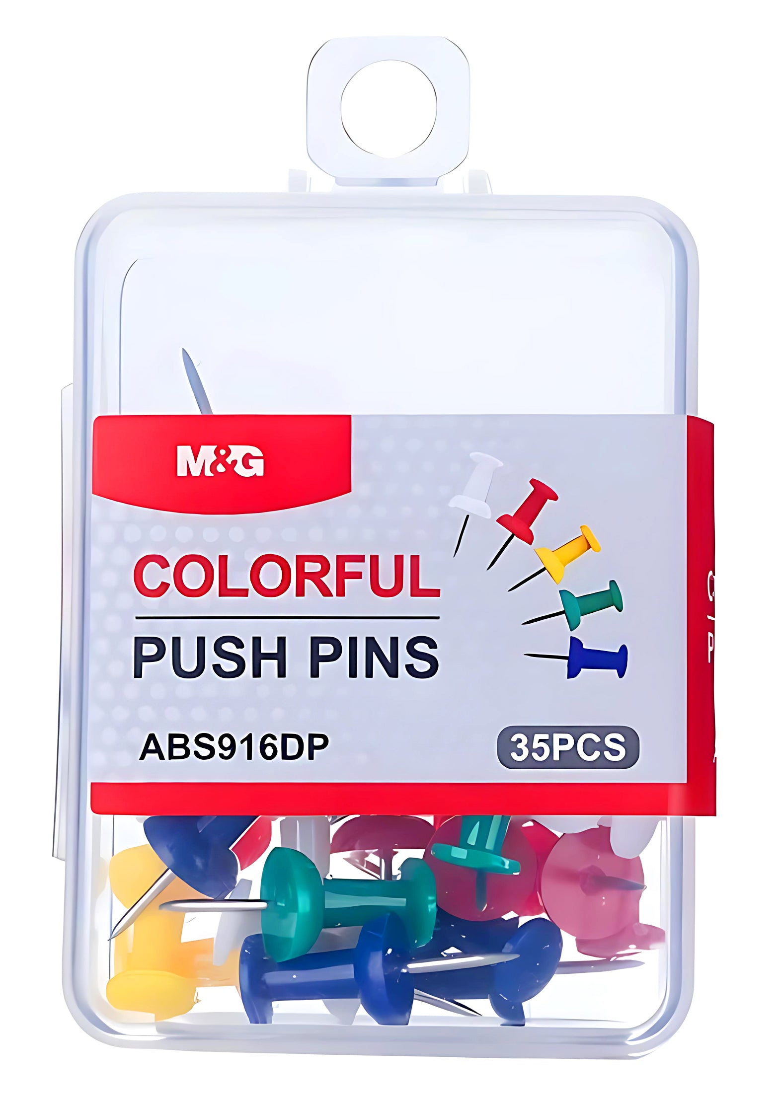 M&G Colored Push Pins 35 Pieces ABS916DP