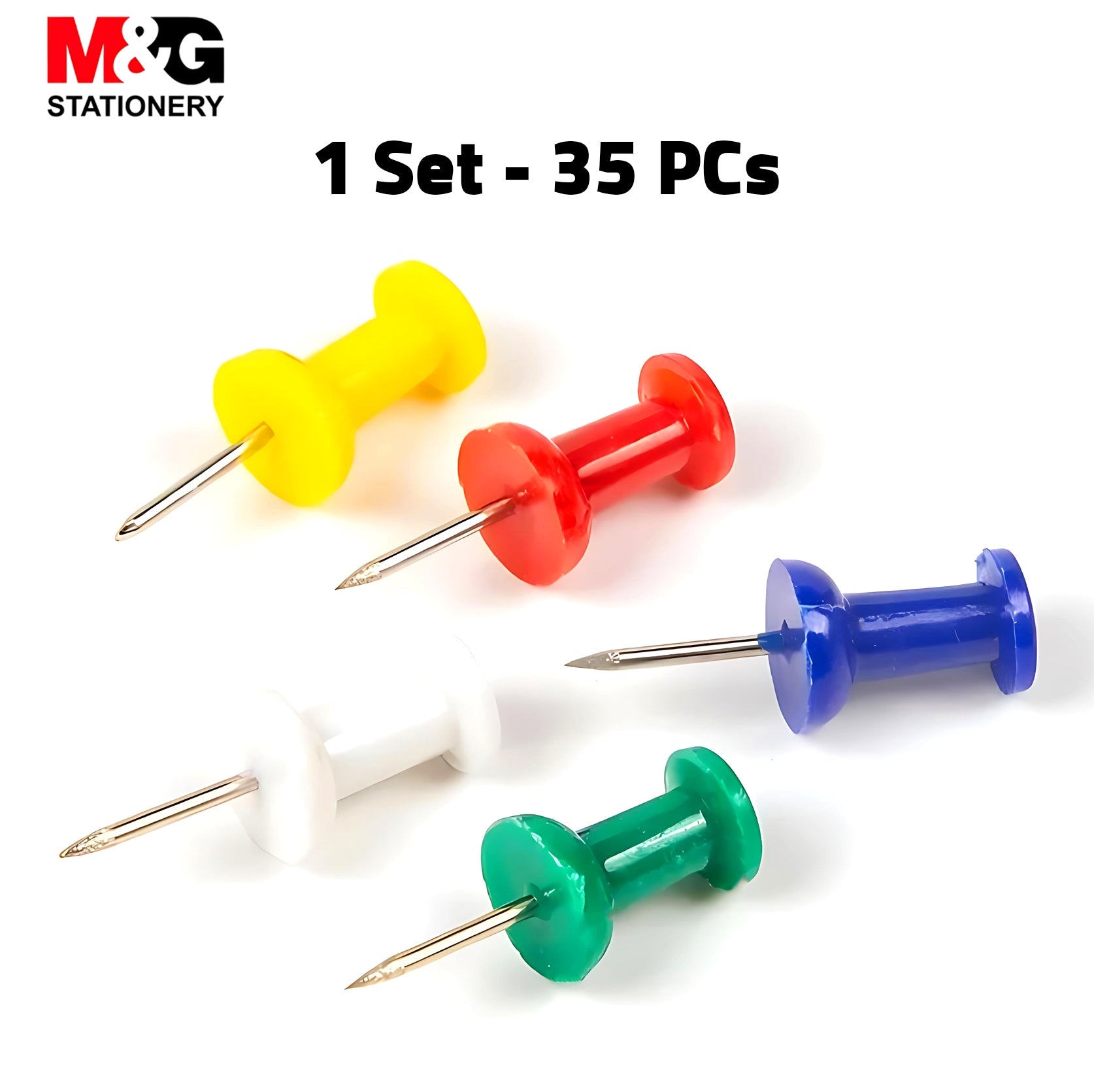 M&G Colored Push Pins 35 Pieces ABS916DP