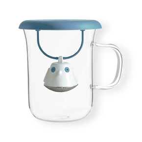 QDO Double-wall glass QDO Birdie Tea Cup Swing Nest Blue with Infuser 5676510SB (7287347183705)