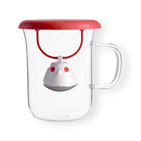 QDO Double-wall glass QDO Birdie Tea Cup Swing Nest Red with Infuser 5676510RD (7287346724953)