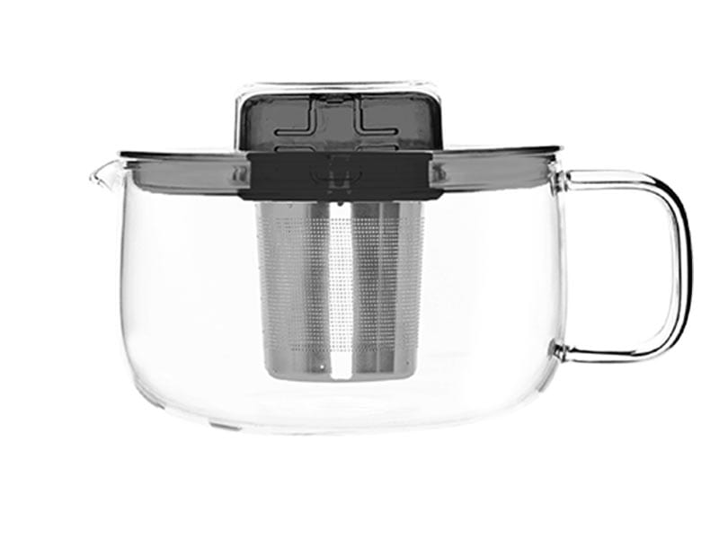 QDO Double-wall glass QDO Me Pot Black 1 litre tea pot 5676508TB (7287345840217)