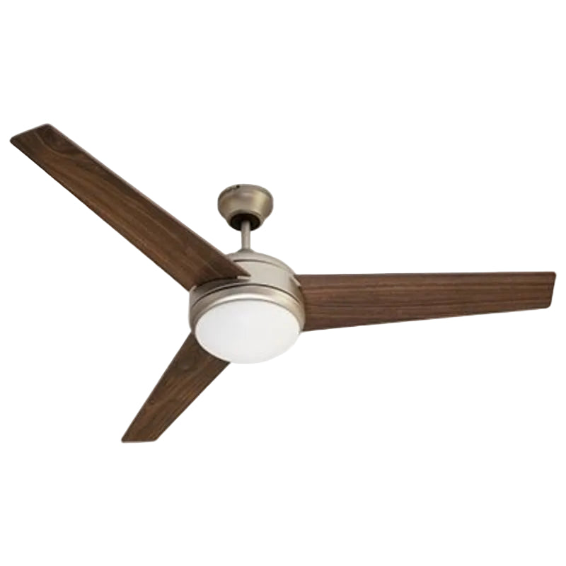 Radiant RF19 52'' Ceiling Fan with Light + Remote 3 Blade 3 speed - Plywood Satin Chrome.
