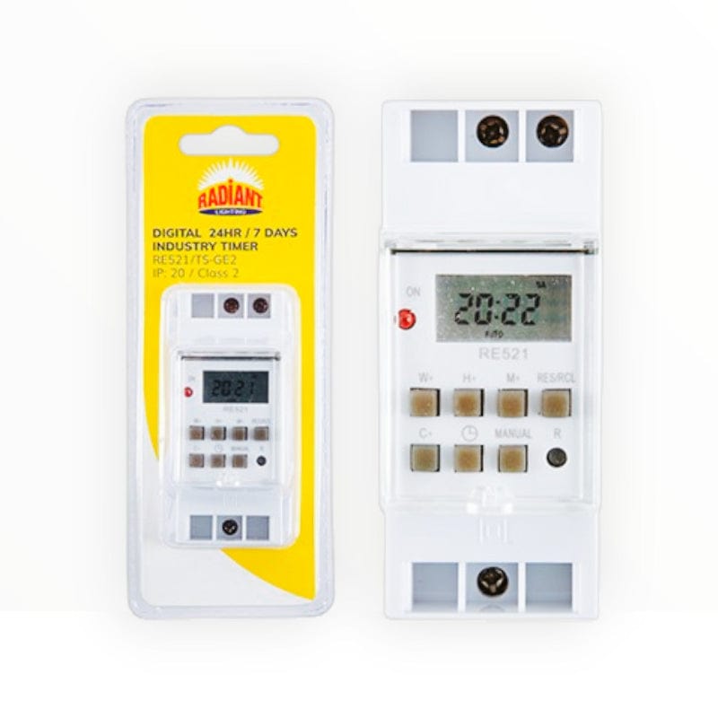 RADIANT Switch Radiant Timer Switch Digital Industry 24hr/7 Days  On/Off RE521/TS-GE2