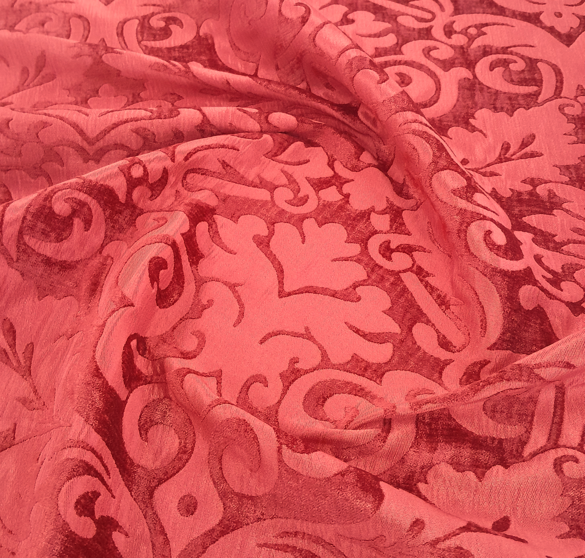 Fabric Upholstery Venise Floral RED 140 cm