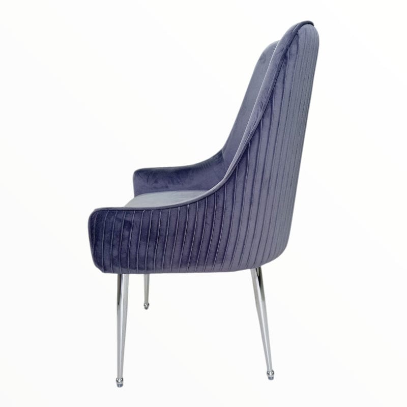 RED ROOSTER DECOR DINING CHAIR Decor CHRY-315 Grey Chair with Silver Legs (7896167383129)