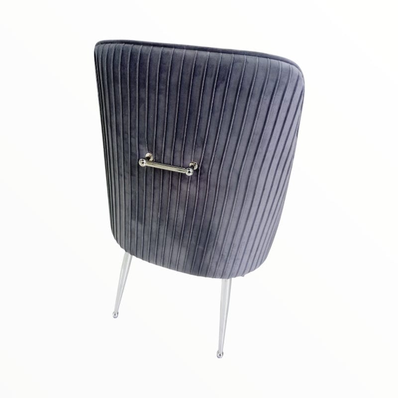 RED ROOSTER DECOR DINING CHAIR Decor CHRY-315 Grey Chair with Silver Legs (7896167383129)