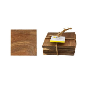 Regent Bottles Regent Acacia Wood Coasters Square 4 Piece Set, 100x100x8mm 41809 (7335766458457)