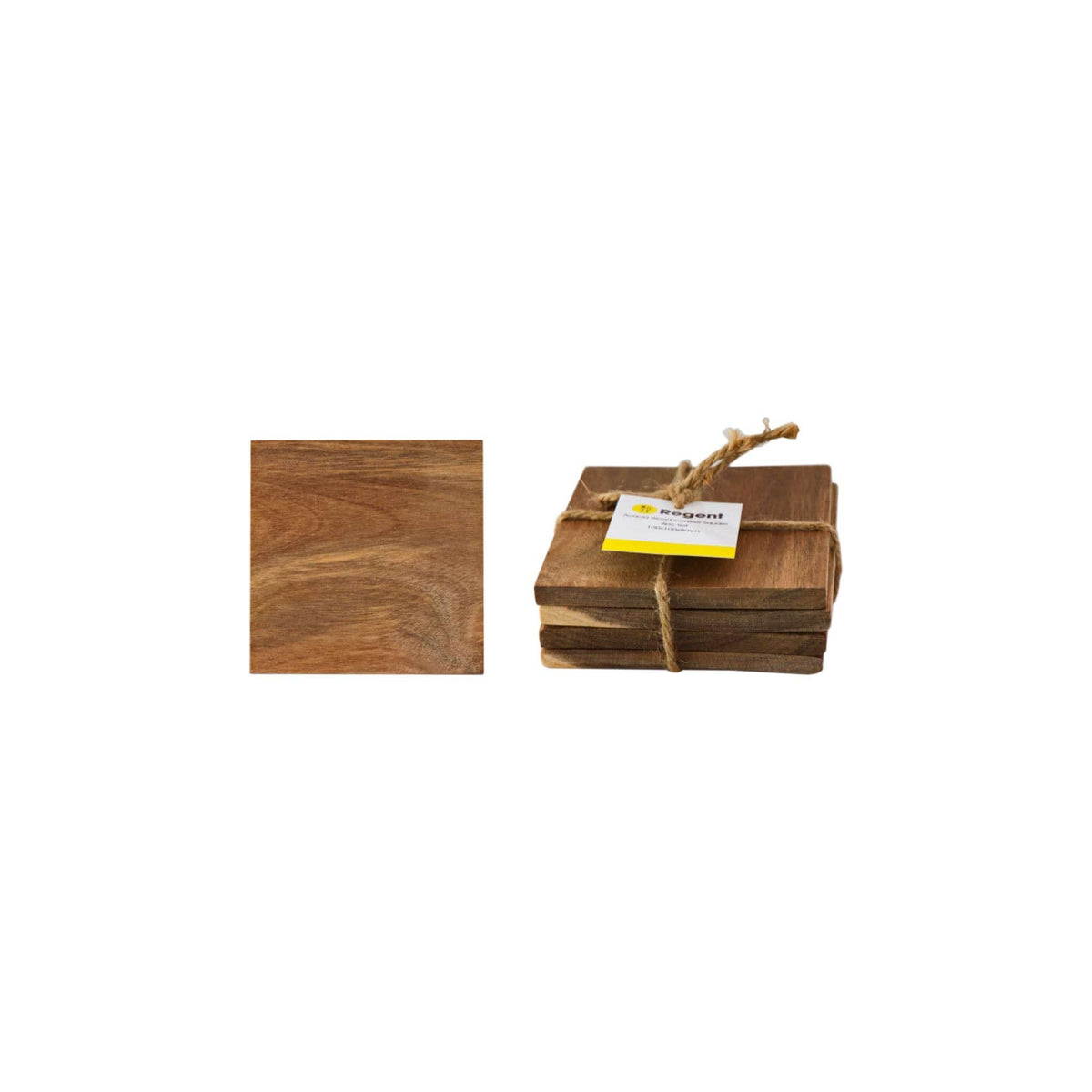 Regent Bottles Regent Acacia Wood Coasters Square 4 Piece Set, 100x100x8mm 41809 (7335766458457)
