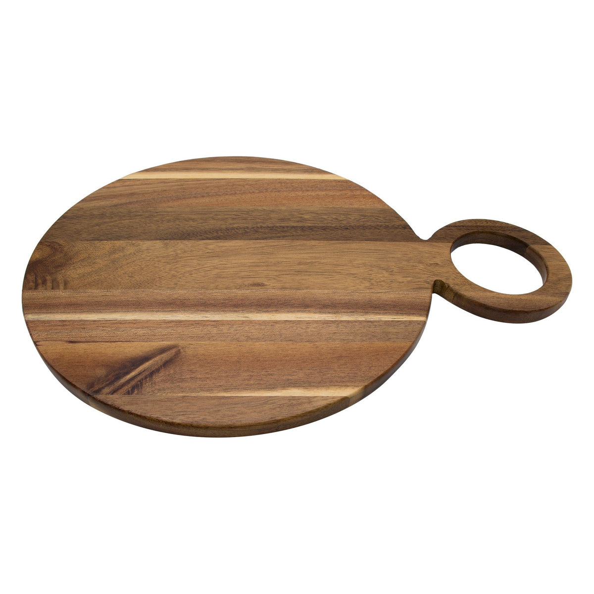 Regent CHOPPING BOARD Regent Acacia Wood Round Serving Board With Ring Handle 440x320x16mm 41812 (7817377841241)