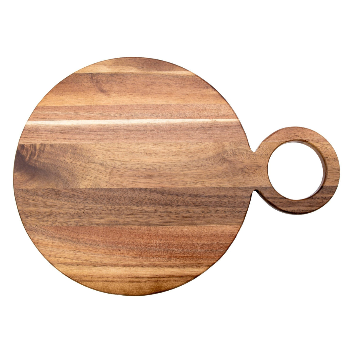 Regent CHOPPING BOARD Regent Acacia Wood Round Serving Board With Ring Handle 440x320x16mm 41812 (7817377841241)