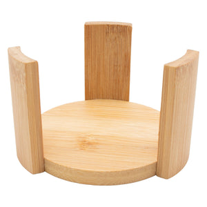 Regent Coasters Regent Bamboo Round Coasters With Slots In Holder 6 Piece Set 30254 (7813303468121)