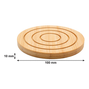 Regent Coasters Regent Bamboo Round Coasters With Slots In Holder 6 Piece Set 30254 (7813303468121)