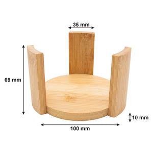 Regent Coasters Regent Bamboo Round Coasters With Slots In Holder 6 Piece Set 30254 (7813303468121)