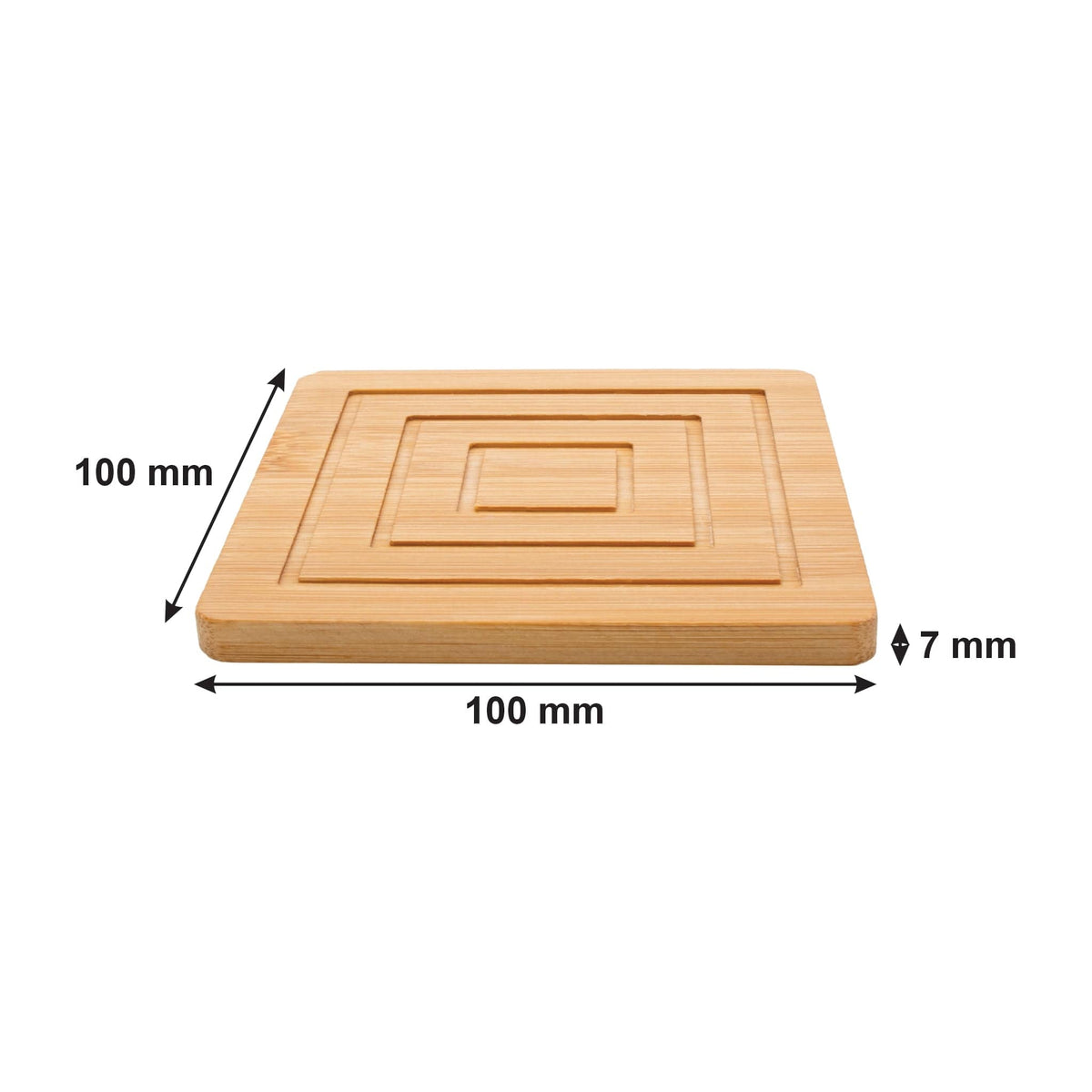 Regent Coasters Regent Bamboo Square Coasters With Slots In Holder 6 Pcs Set 30253 (7817374171225)