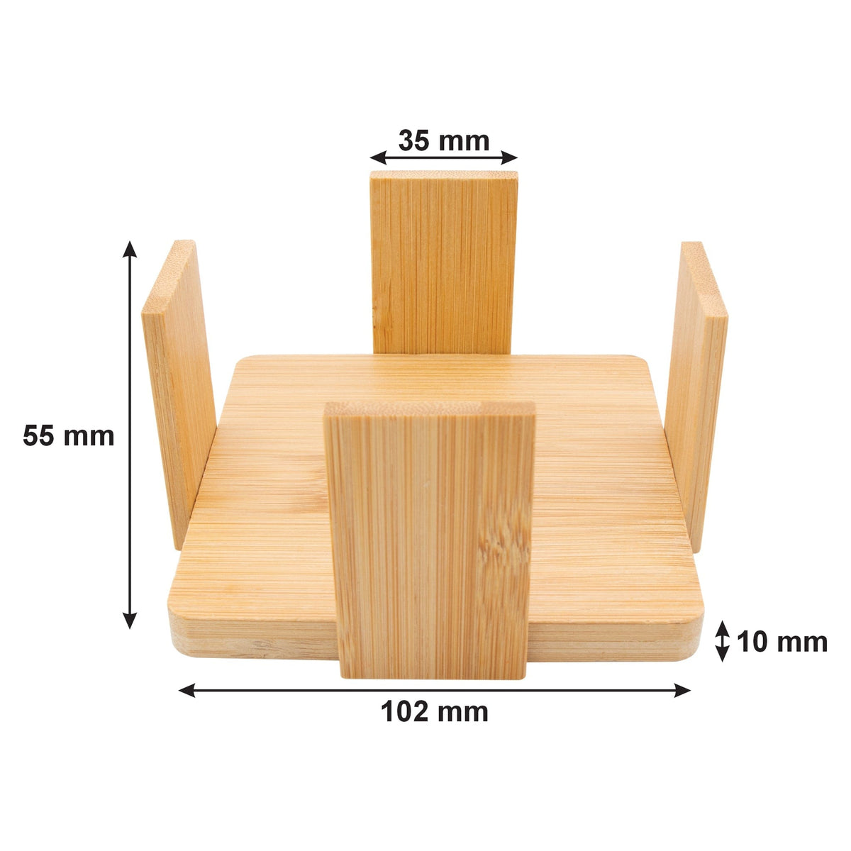 Regent Coasters Regent Bamboo Square Coasters With Slots In Holder 6 Pcs Set 30253 (7817374171225)