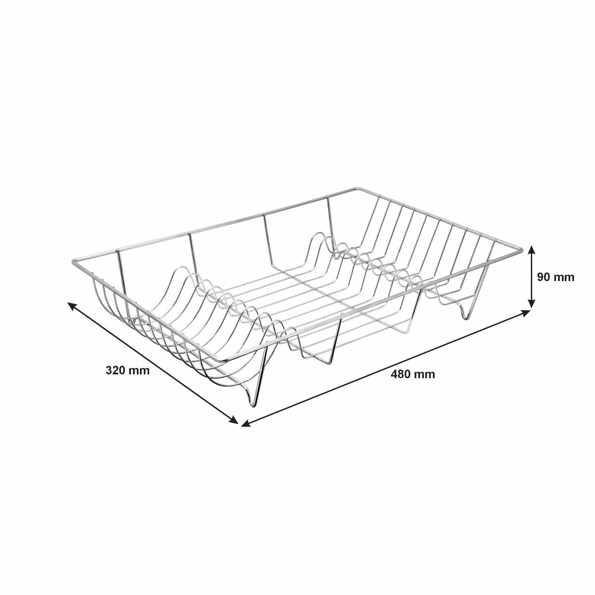 Regent CUTLERY Regent Chrome Dish Drying Rack (480x320x90mm) 41600