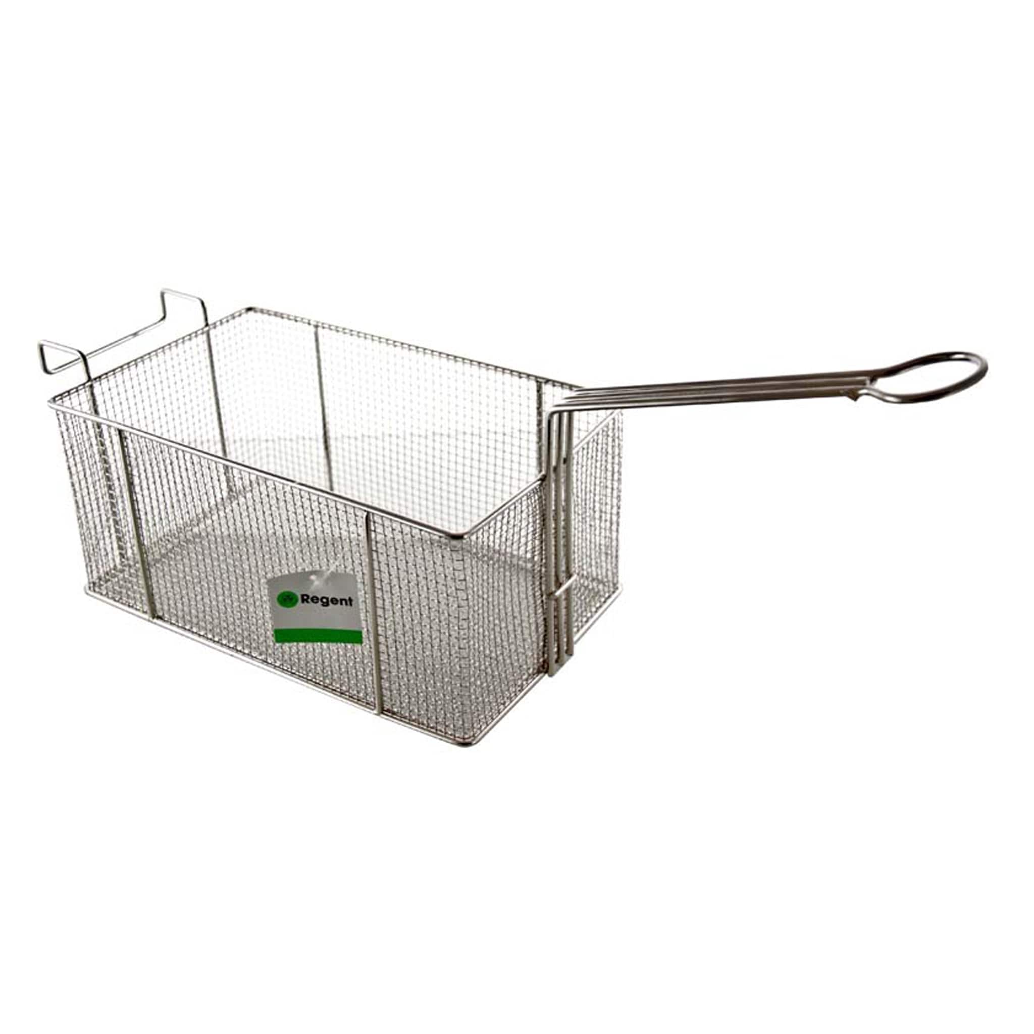Regent DEEP FRYER Regent Chrome Chip Fryer Basket With Front Side Hook, (535/280x170x140mm) 14038
