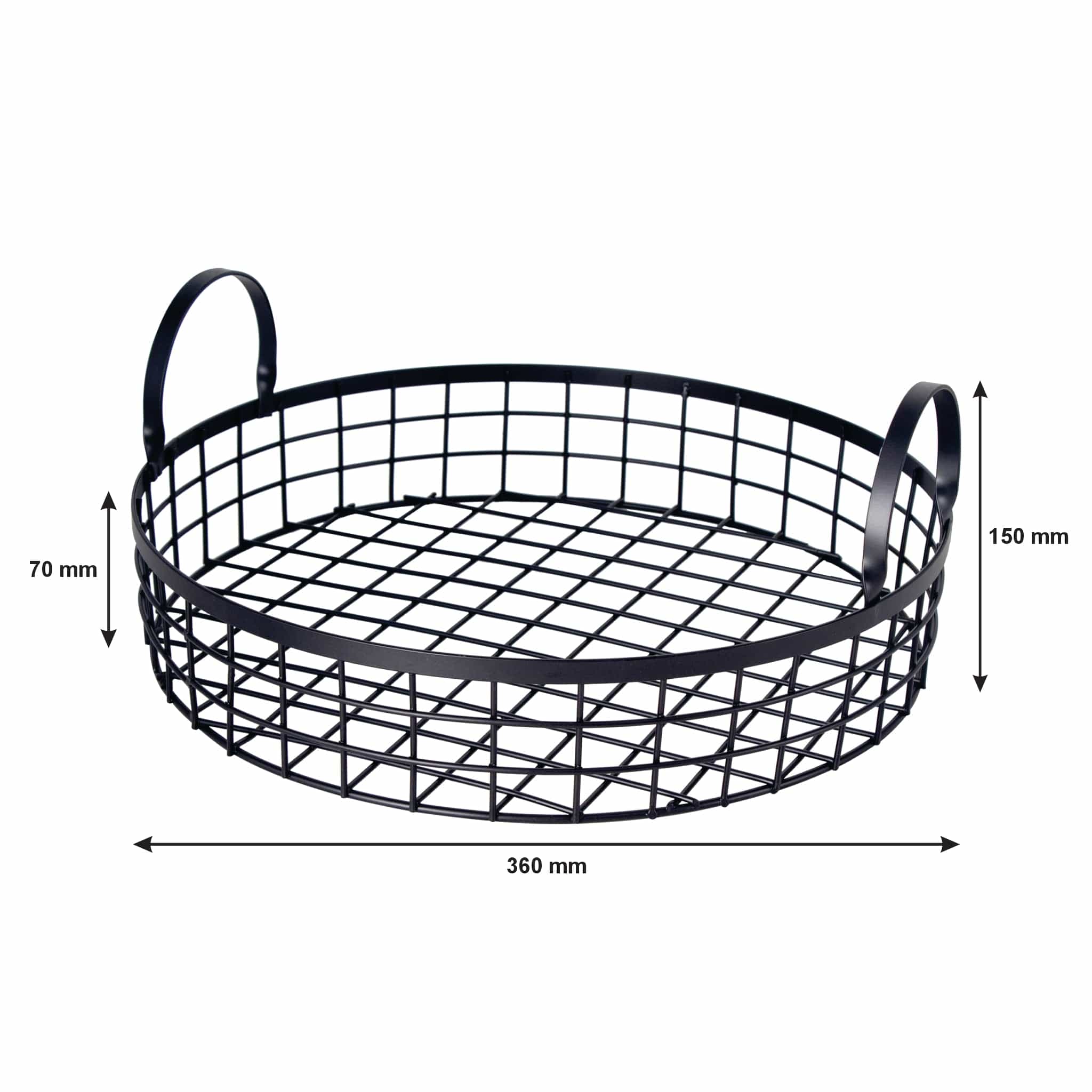 Regent Holder Regent Kitchen Mesh Tray with Handles, Powder Coated Black 7x36cmD 14045