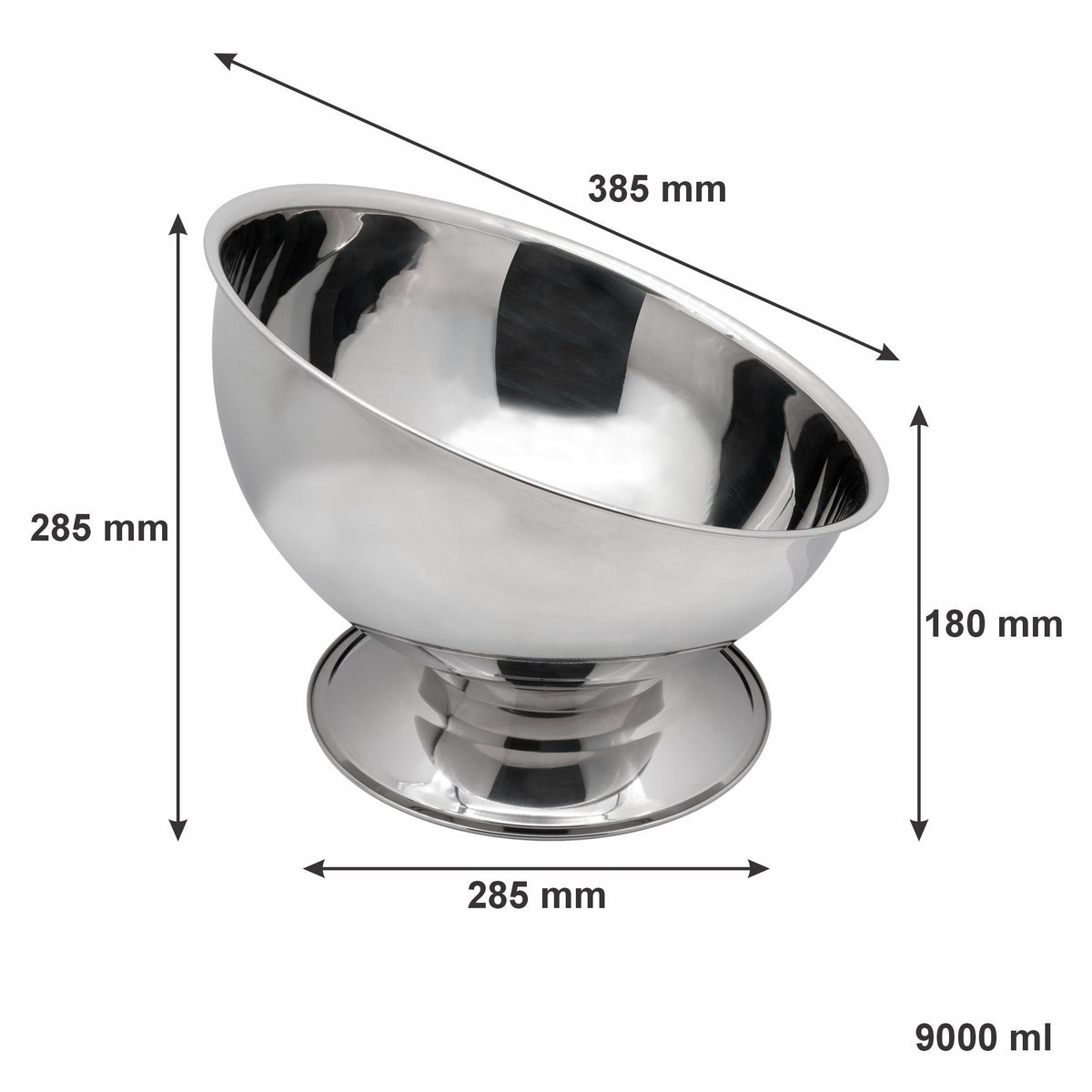 Regent ICE BUCKET Regent Bar Butler Footed Angled Champagne Bowl Stainless Steel 9 Litre 30167