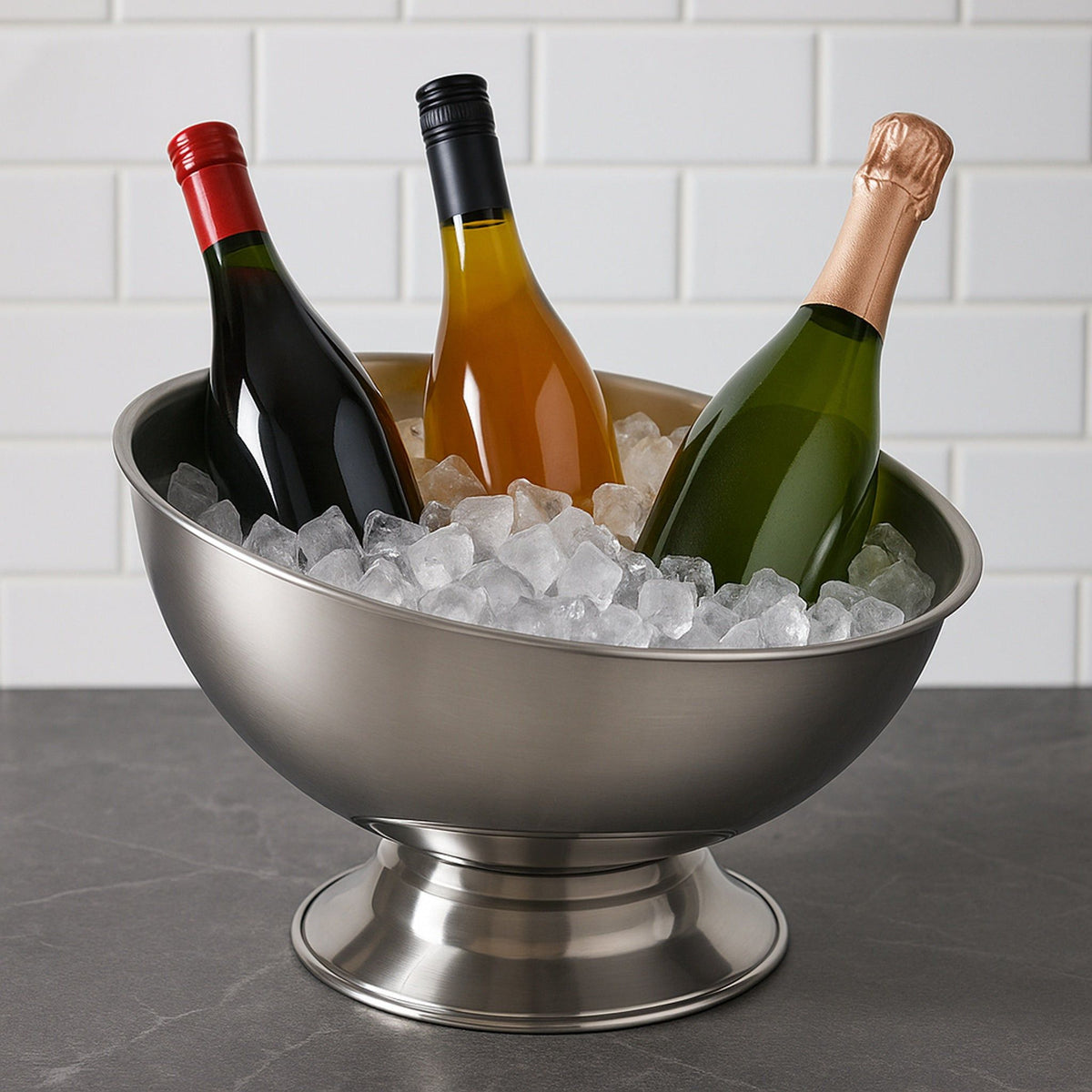 Regent ICE BUCKET Regent Bar Butler Footed Angled Champagne Bowl Stainless Steel 9 Litre 30167