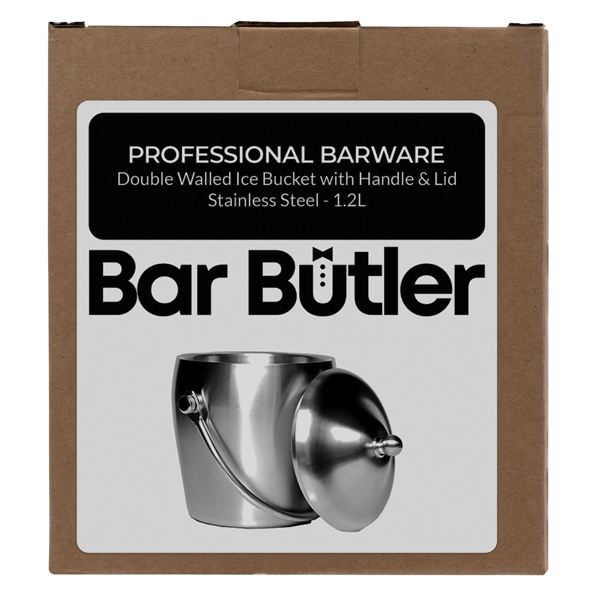 Regent ICE BUCKET Regent Ice Bucket With Handle & Lid Stainless Steel, 1.20 Litre 41784