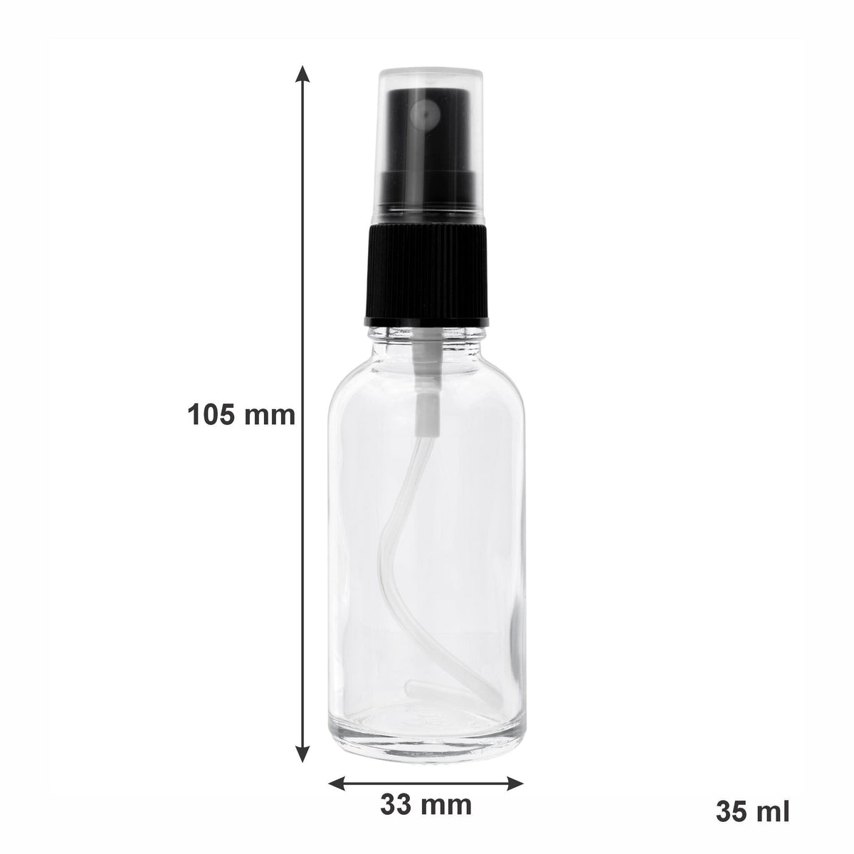 Regent Knife Regent Glass Mist Spray Bottles With Black Lids 4pk 35ml 14998