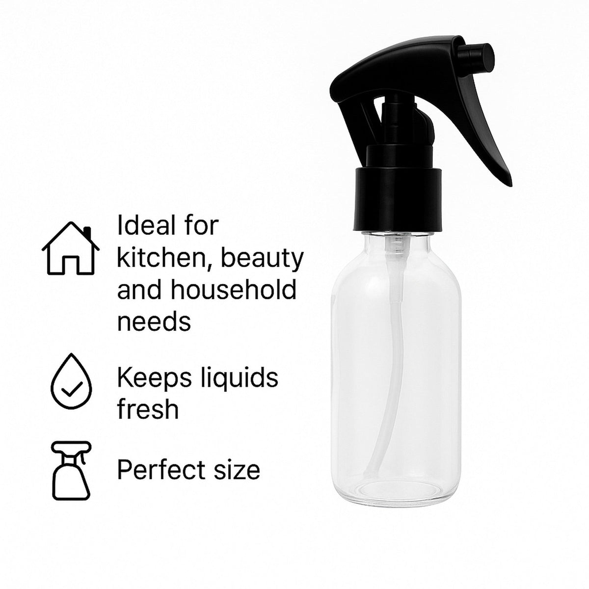 Regent Knife Regent Glass Spray Bottles With Black Lids 4pk 60ml 14999