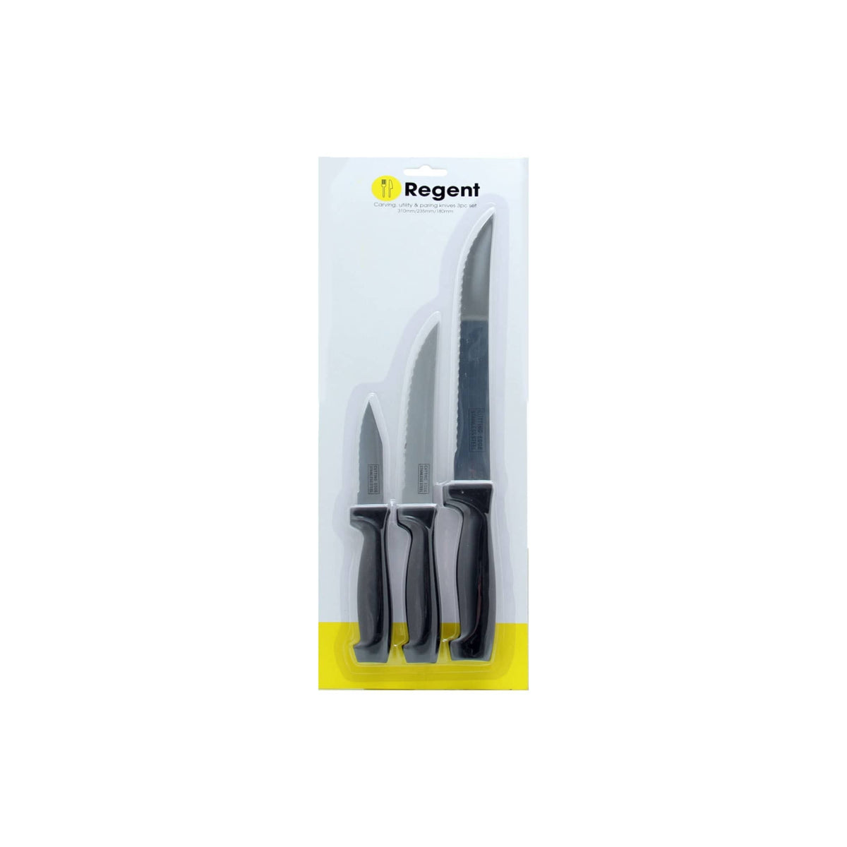 Regent Knife Regent Kitchen Carving Utility & Paring Knives 3 Piece Set (6935138369625)