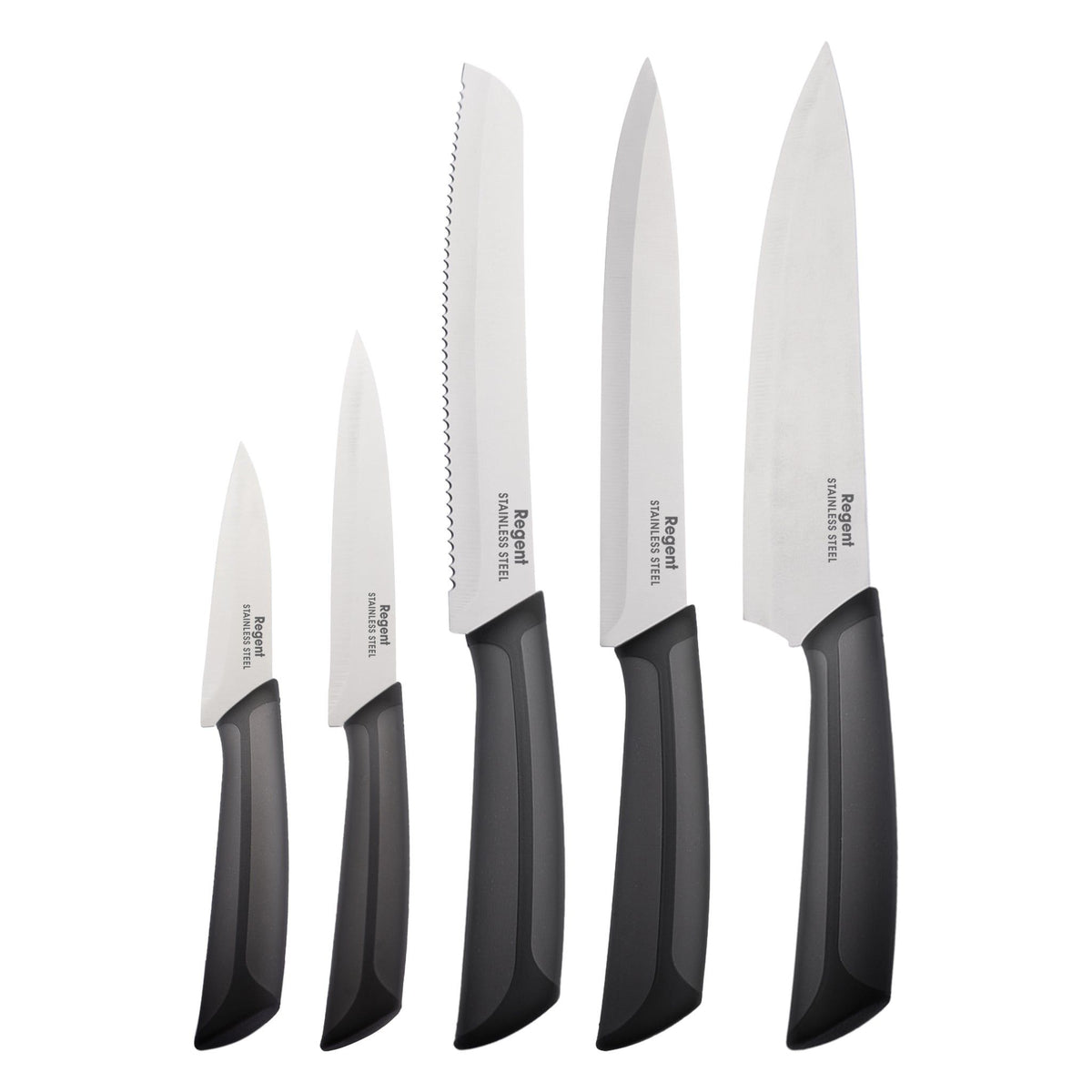 Regent Knife Regent Kitchen Premium Paring Knife With Black And Grey Handle, 195mm 12621