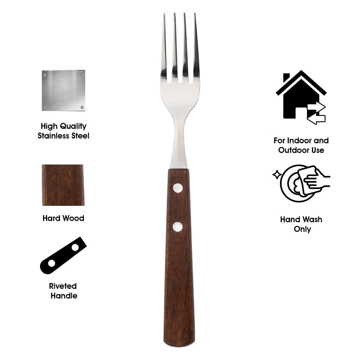 Regent knife set Regent Kitchen Forks With Wooden Handles 4 Piece, 209mm 21201