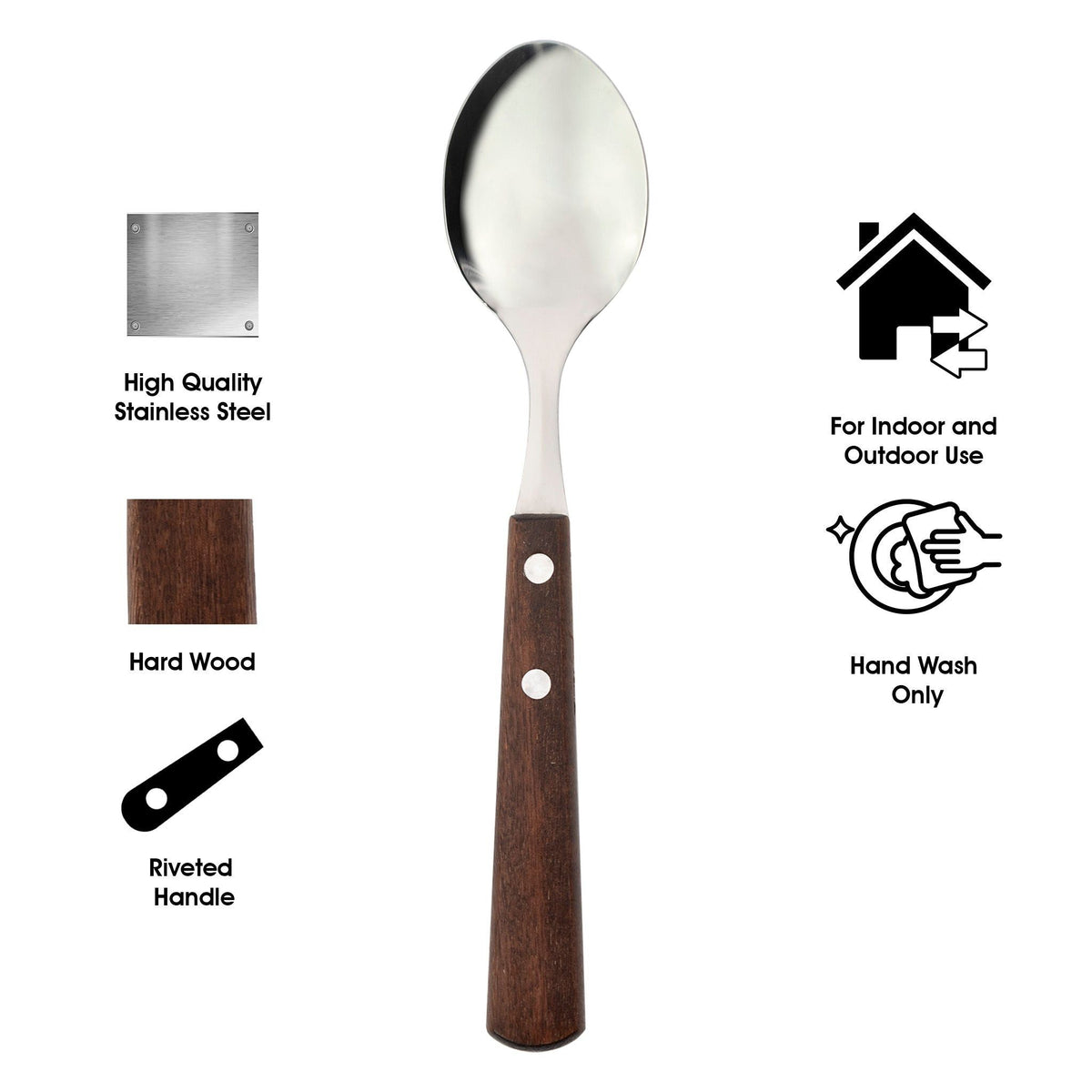 Regent knife set Regent Kitchen Table Spoons With Wooden Handles 4 Piece, 205mm 21202