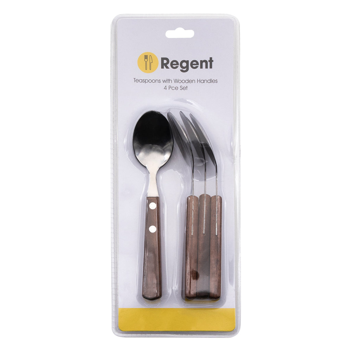 Regent knife set Regent Kitchen Teaspoons With Wooden Handles 4 Piece,162mm 21203
