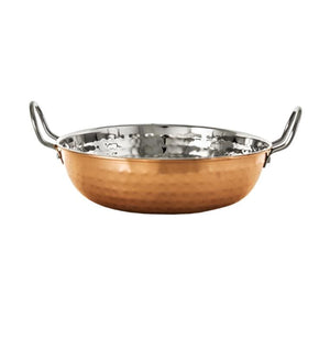 Regent Mini Pot Regent Cookware Karahi Pan Hammered Stainless Steel Cu Plated + Handles 1.3lt 41623