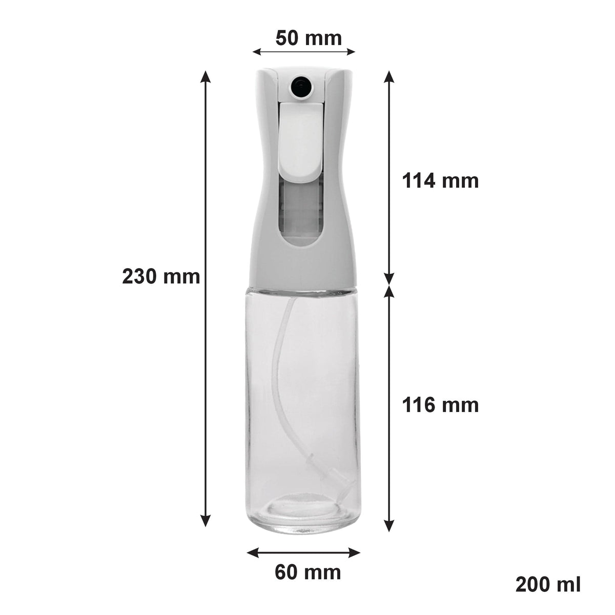 Regent Oil Bottle Regent Glass Oil Spray Bottle With White Plastic Spray Head, 200ml 27646