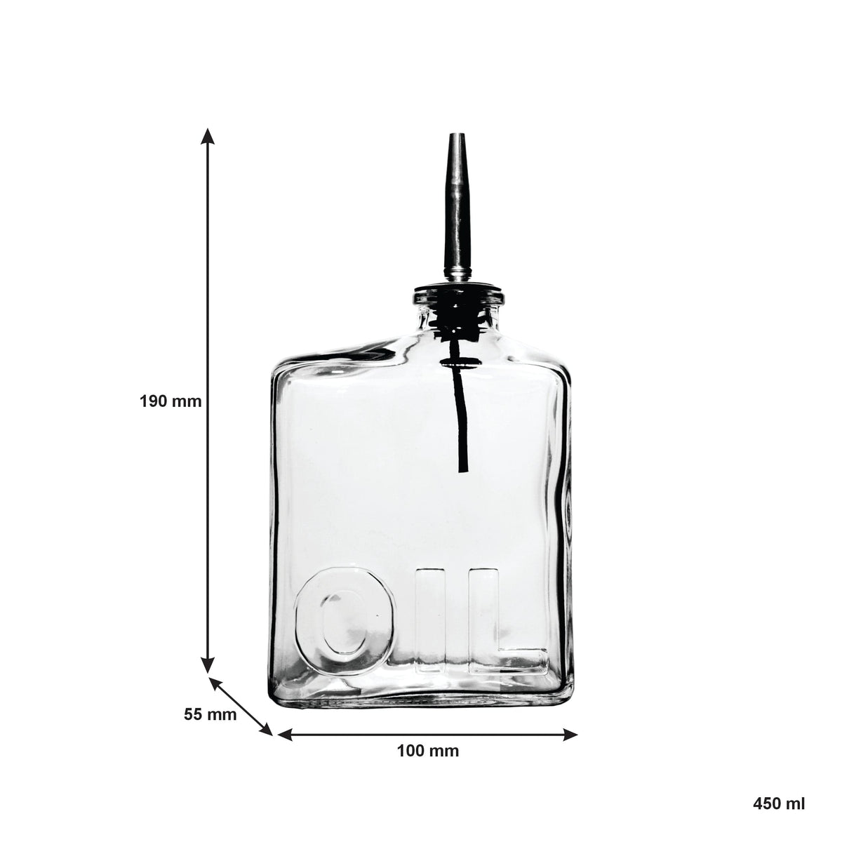 Regent Oil Bottle Regent Glass Rectangular Oil Bottle 450ml 27158