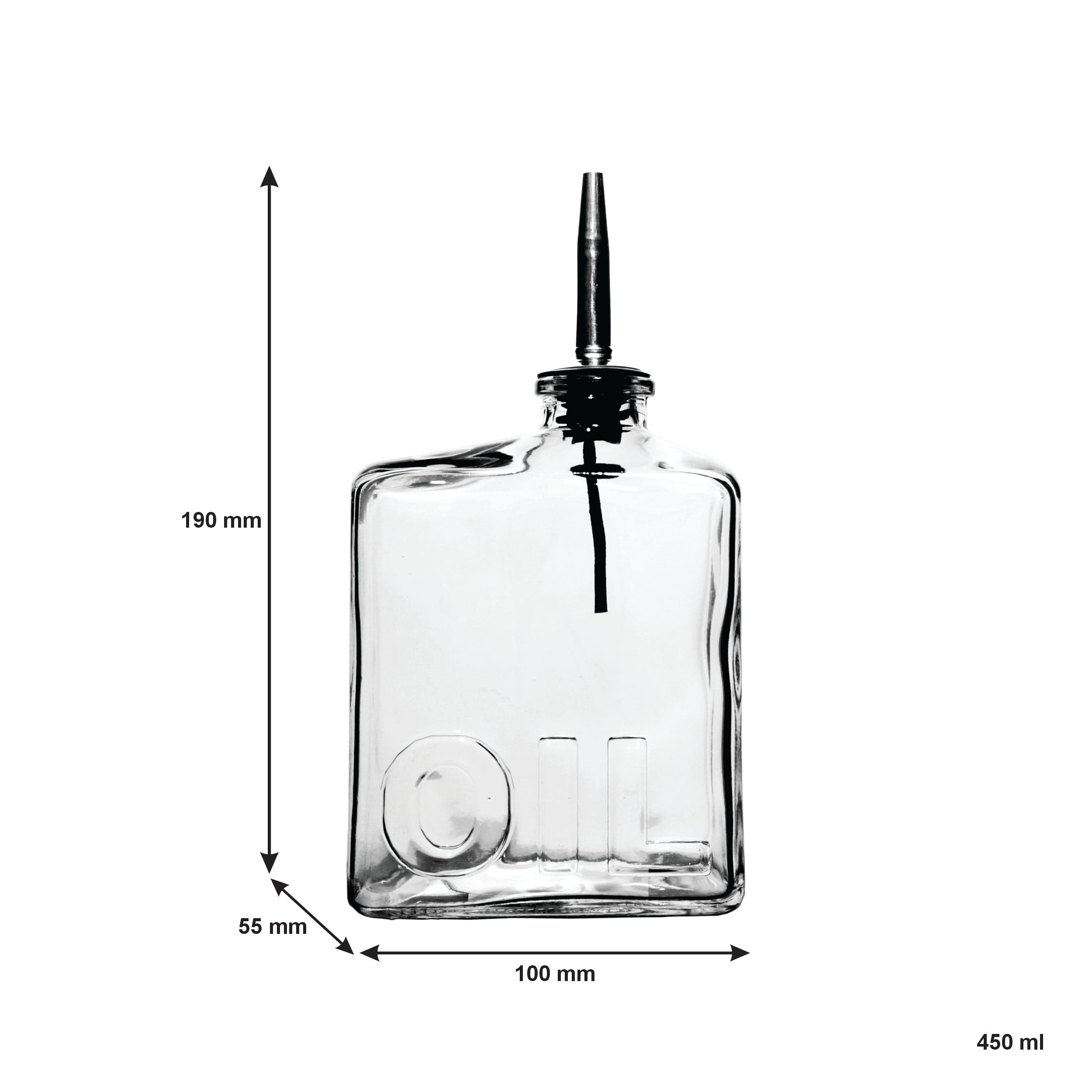 Regent Oil Bottle Regent Glass Rectangular Oil Bottle 450ml 27158
