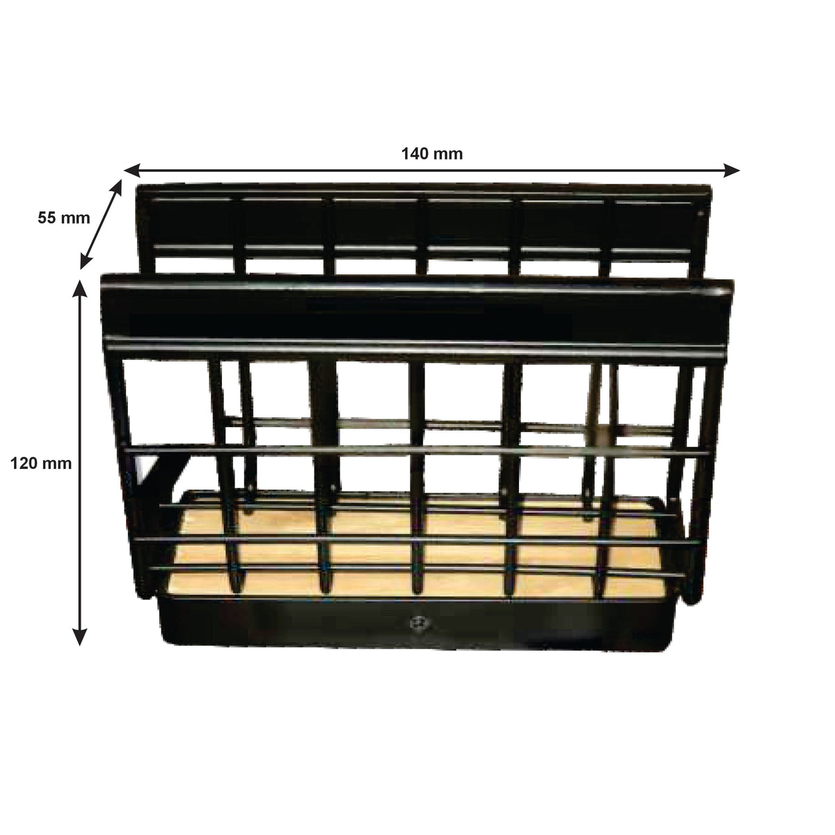Regent Paper Towel Regent Kitchen Napkin Holder Black Wire & Wood (140x55x120mm) 41846