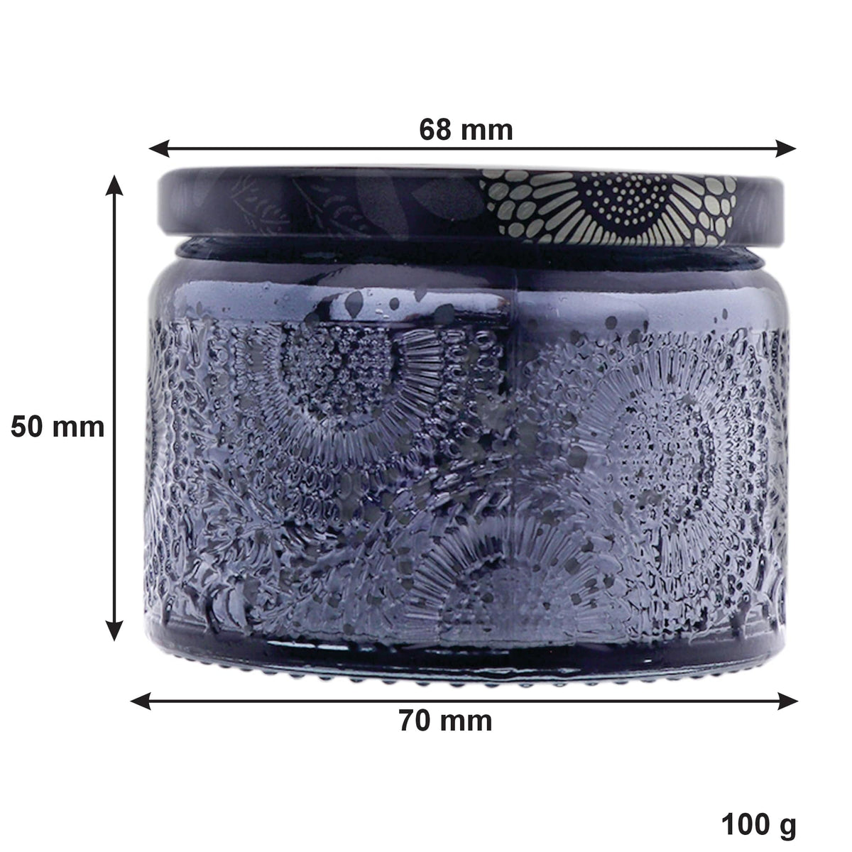 Regent S0A Regent Scented Candles (Vanilla) In Embossed Glass Jars 100g 35305 (7573339734105)