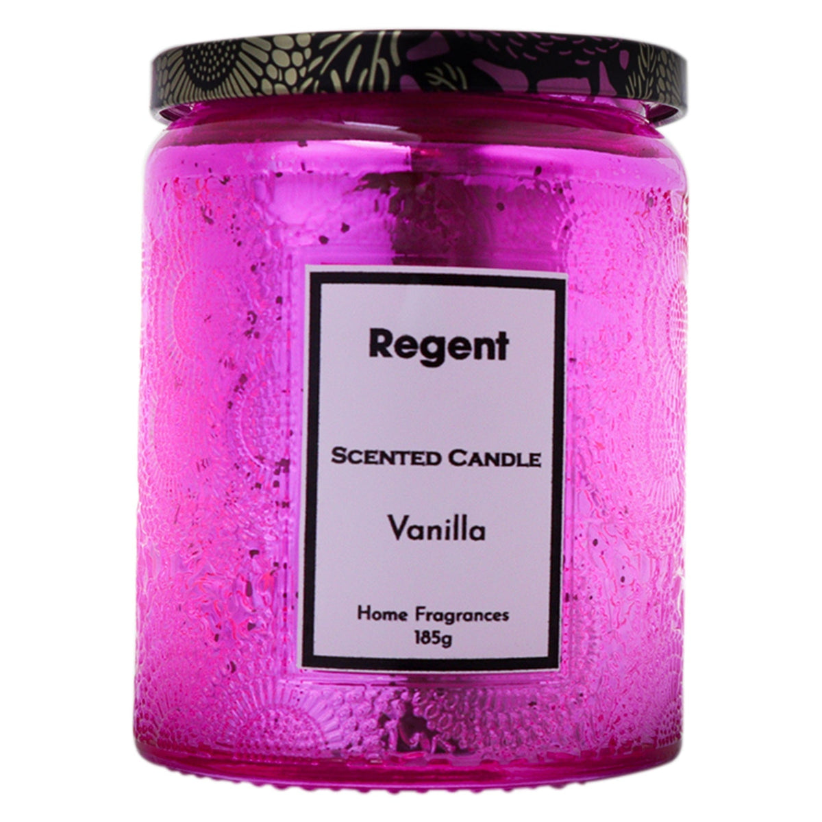 Regent S0A Regent Scented Candles (Vanilla) In Embossed Glass Jars 185g 35306