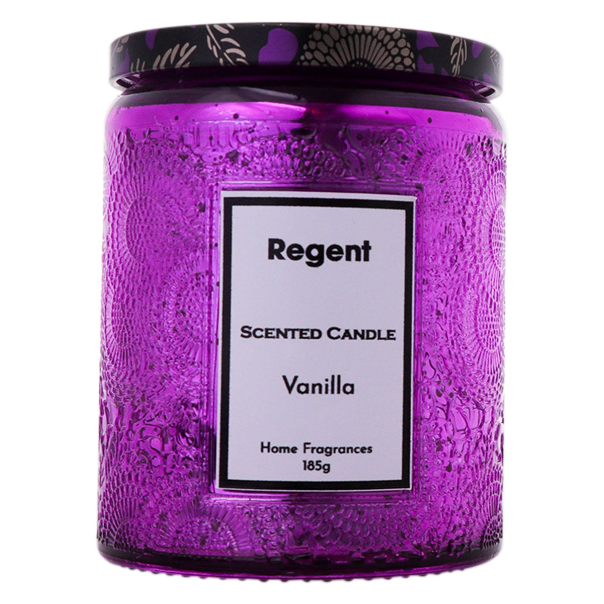Regent S0A Regent Scented Candles (Vanilla) In Embossed Glass Jars 185g 35306