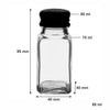 Regent Salt & Pepper Regent Cleopatra Salt & Pepper Glass Shakers With Black Lids 85ml 10305