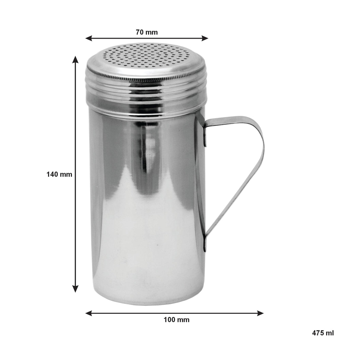Regent SALT & PEPPER Regent Dredge Salt Shaker with Handle Stainless Steel, 475ml 12123