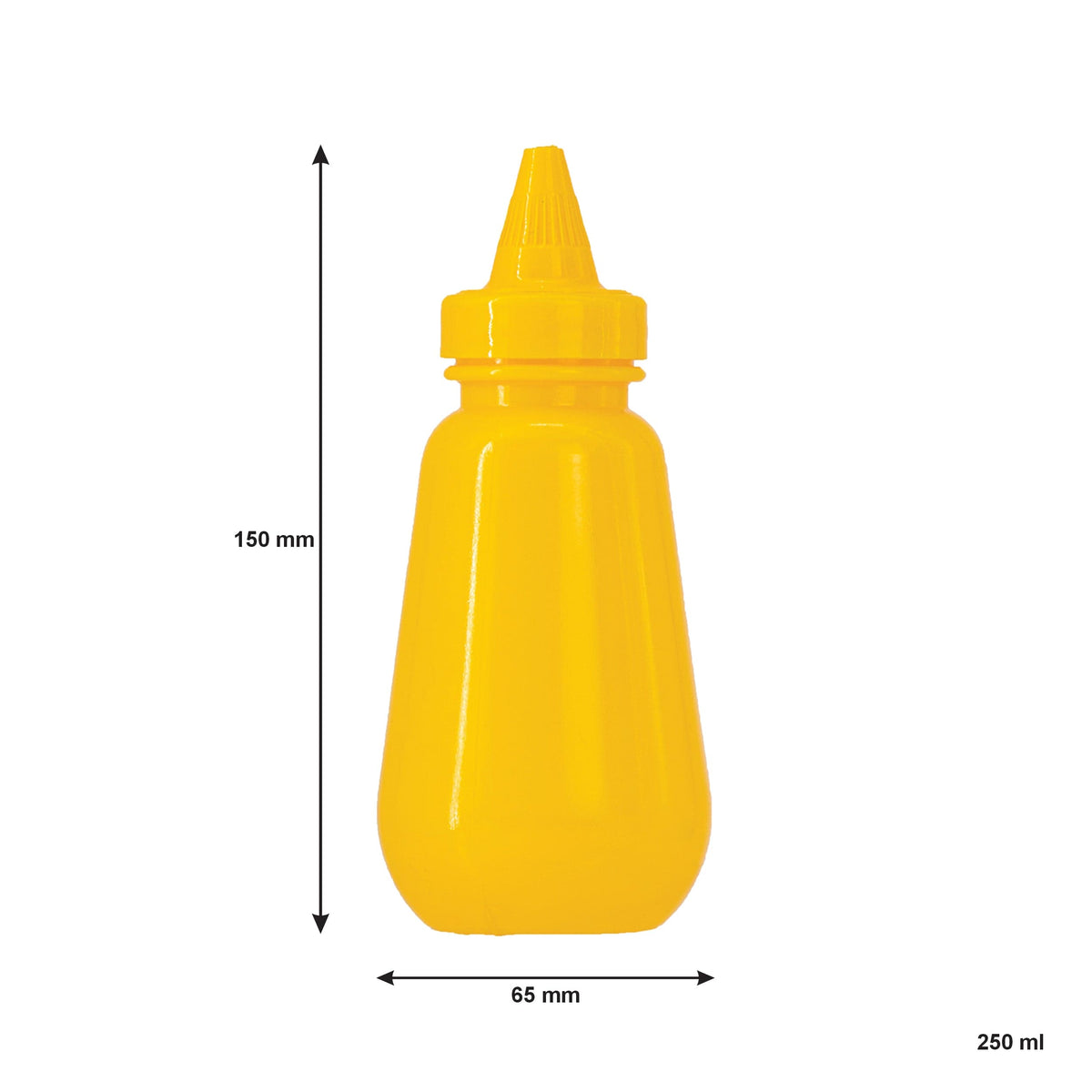 Regent SALT & PEPPER Regent Plastic Tear Drop Sauce Bottle Yellow 6 Pack 250ml 12037