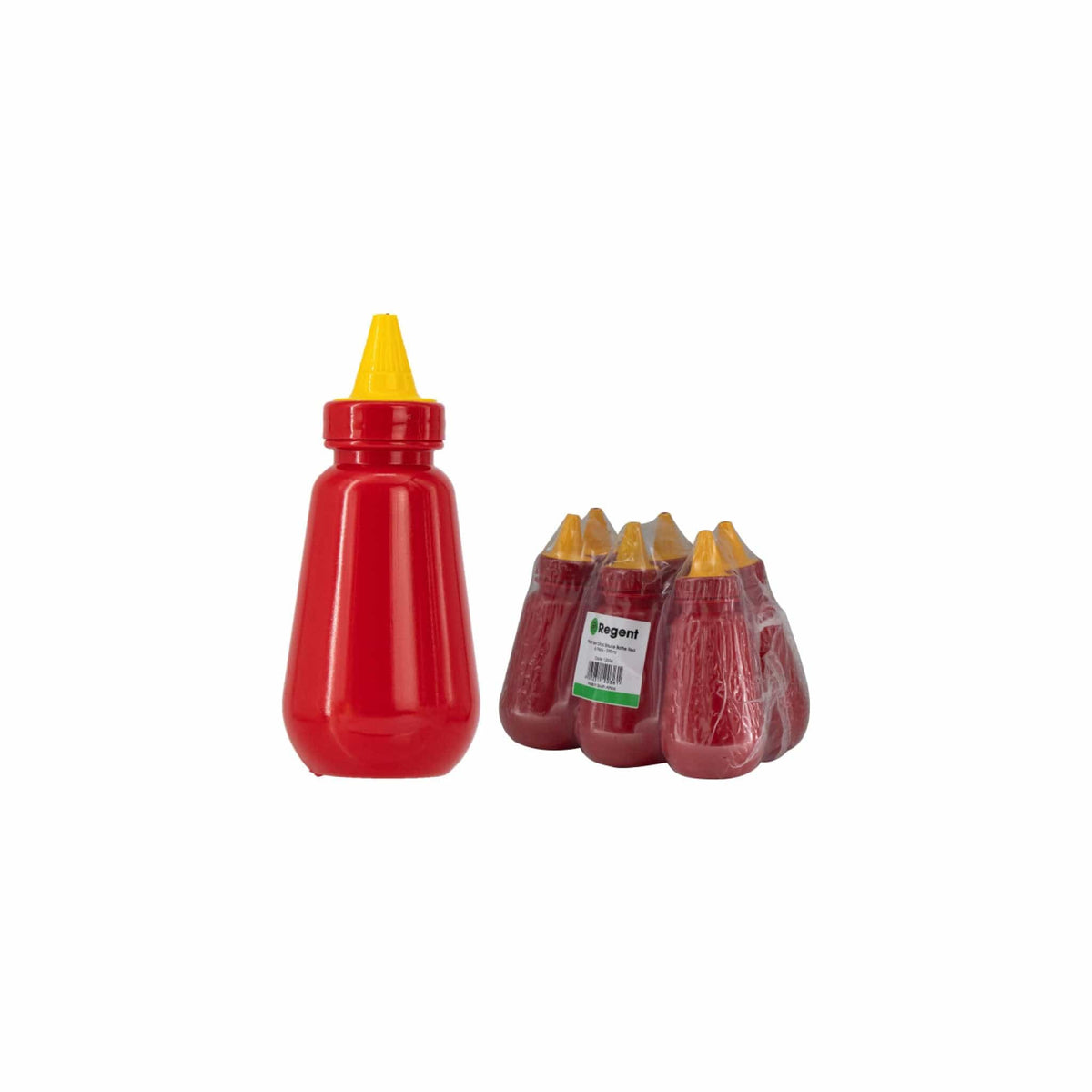 Regent Sauce Bottle Regent Plastic Tear Drop Sauce Bottle Red 6 Pack 250ml 12036 (7336039678041)