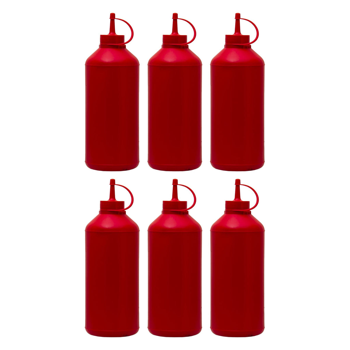 Regent Sauce Bottle Regent Round Plastic Sauce Bottle Red 6 Pack 12112