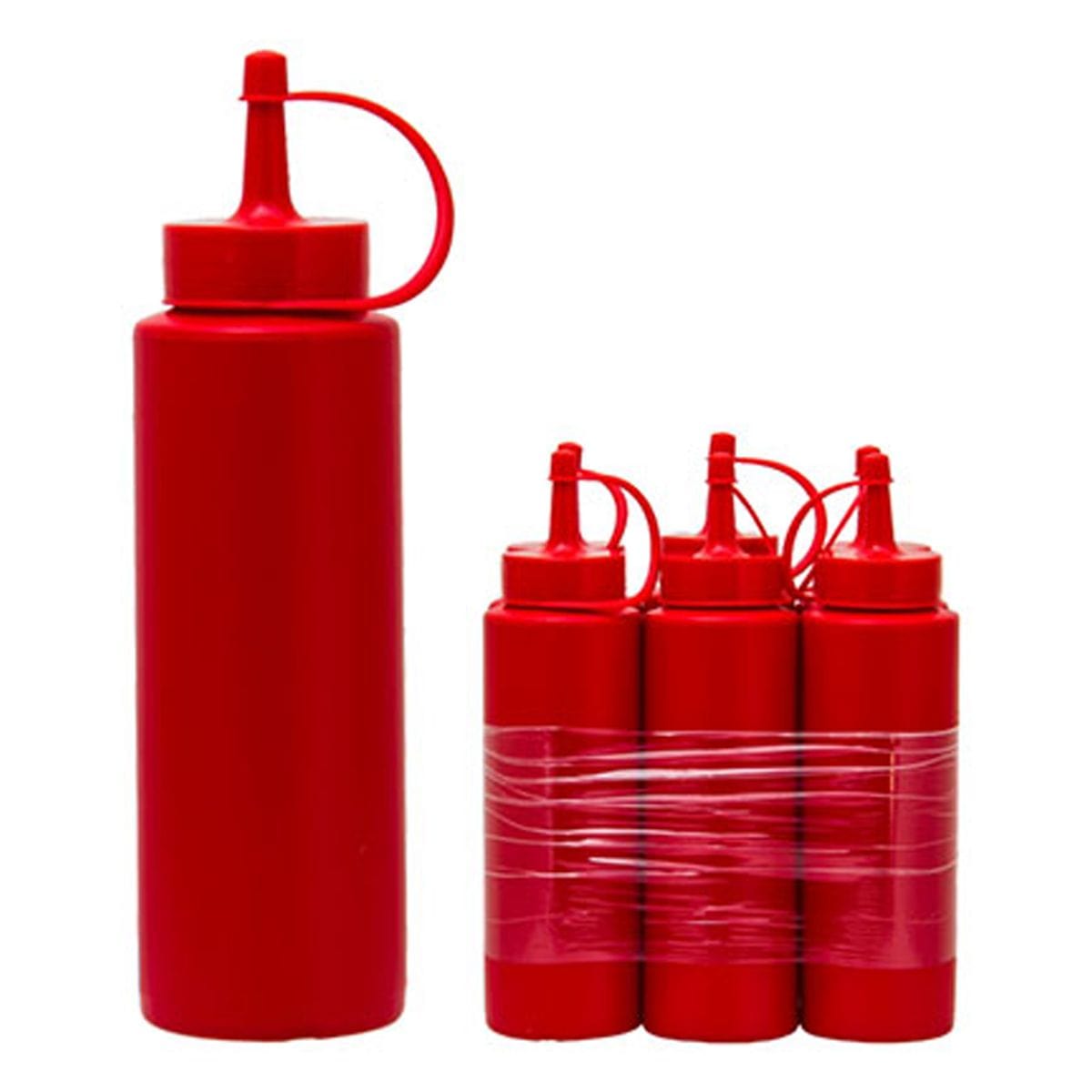 Regent Sauce Bottle Regent Round Plastic Sauce Bottle Red 6 Pack 500ml 12015