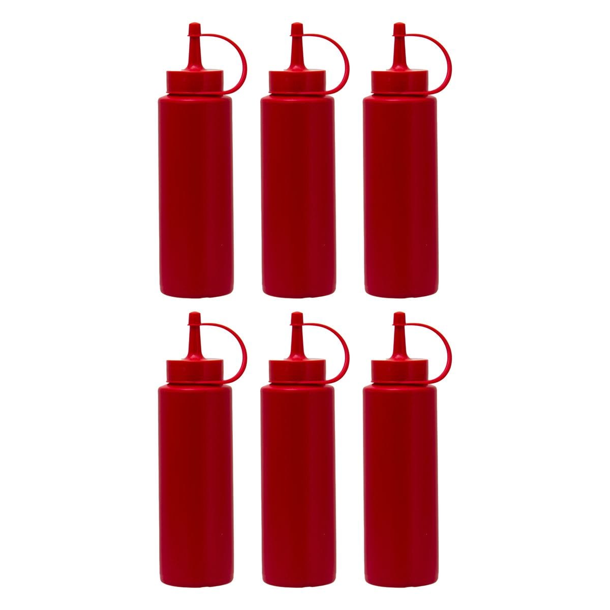 Regent Sauce Bottle Regent Round Plastic Sauce Bottle Red 6 Pack 500ml 12015